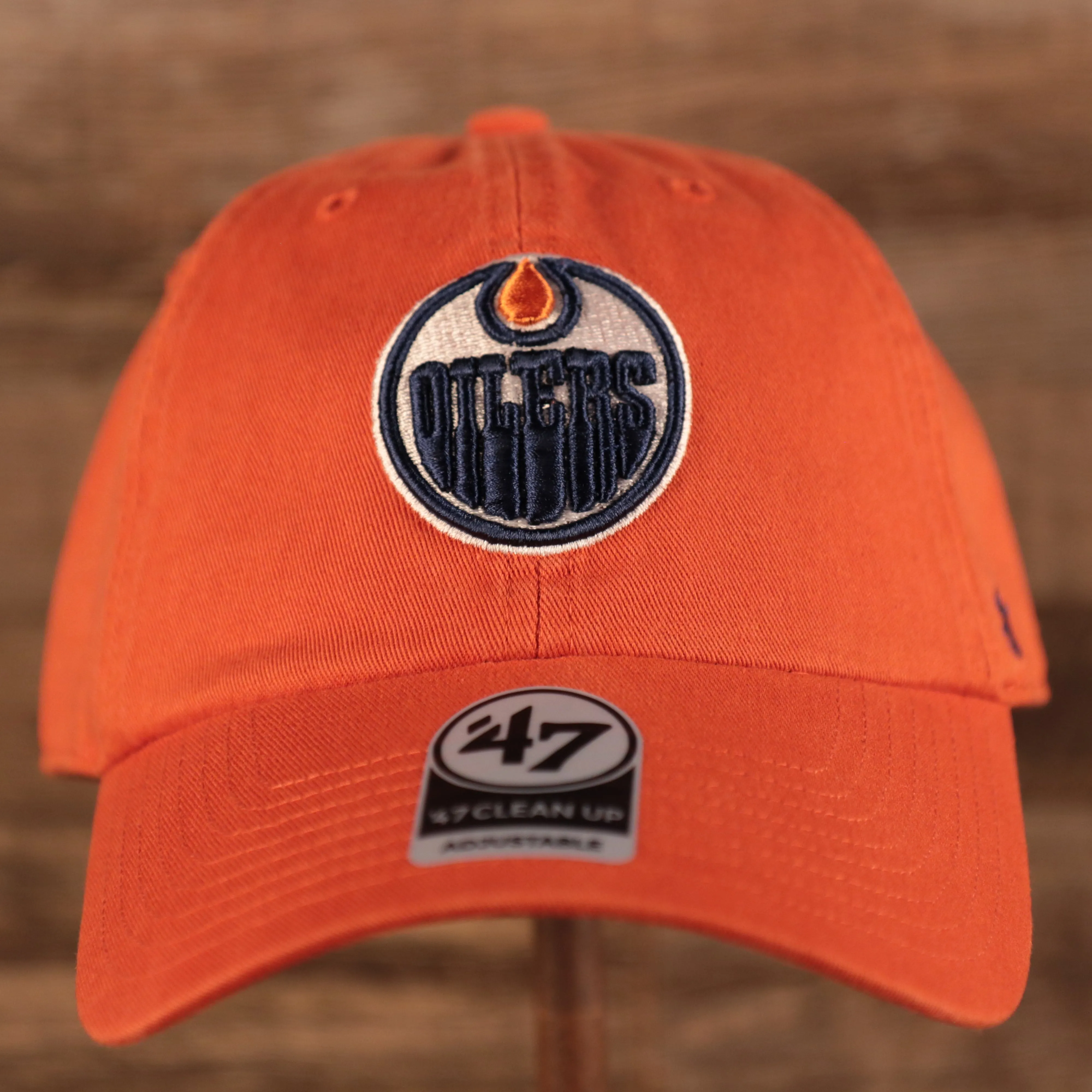 47 BRAND | EDMONTON OILERS | OILERS CIRCLE PATCH FRONT | DAD HAT | CLEAN UP | ORANGE | OSFM