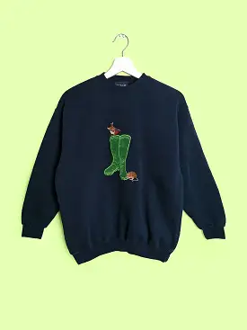 90's RADISH Countrywear Retro Sweatshirt Novelty Patch  - size L youth/ women S