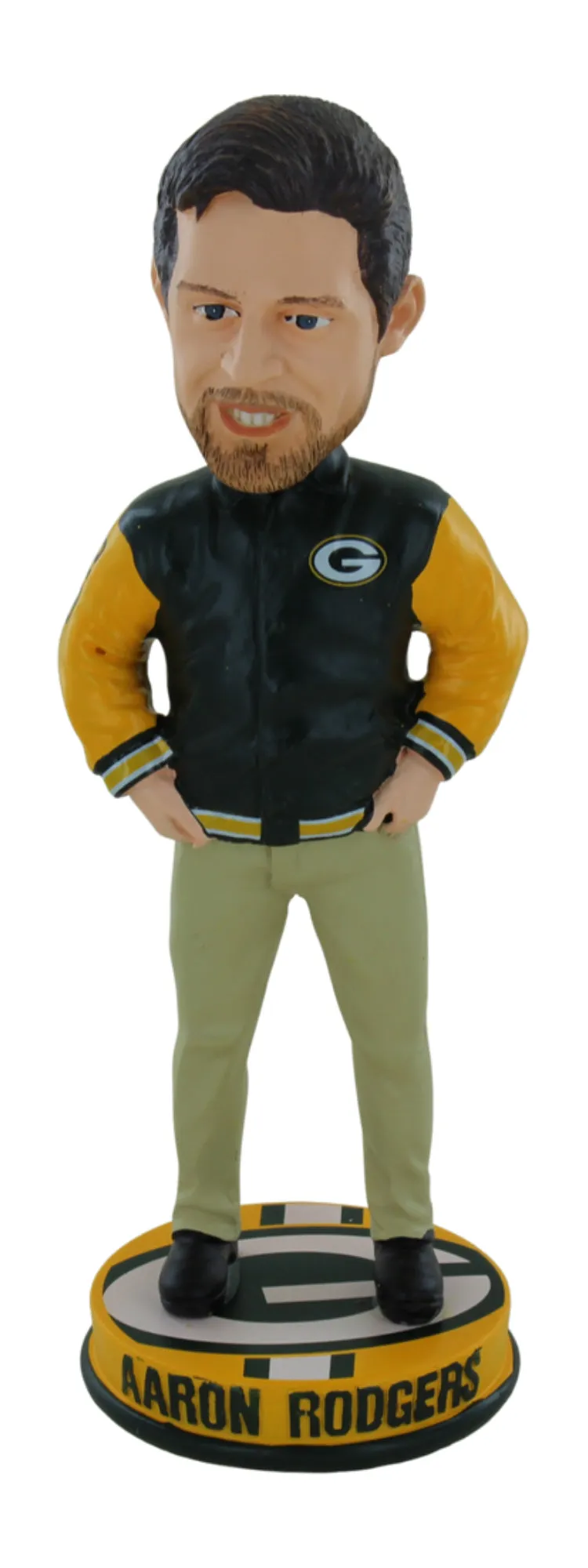 Aaron Rodgers Green Bay Packers Varsity Jacket Bobblehead