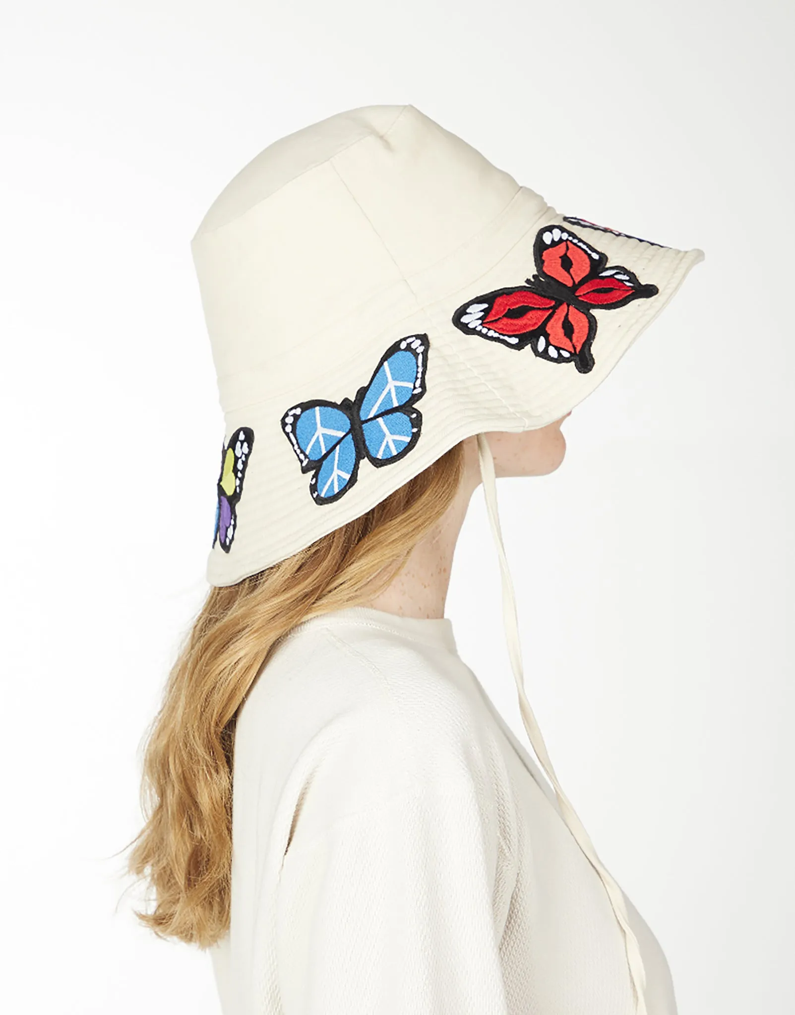 Adina Bucket Hat w/ Butterfly Patches