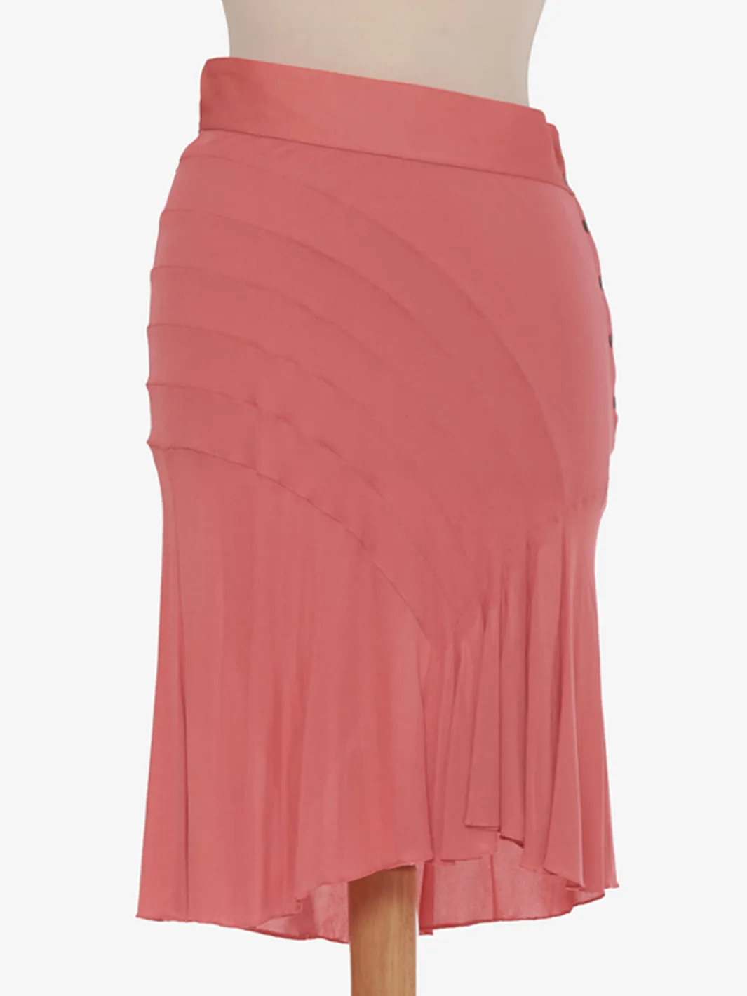 Alaa Salmon Skirt with Ruffles