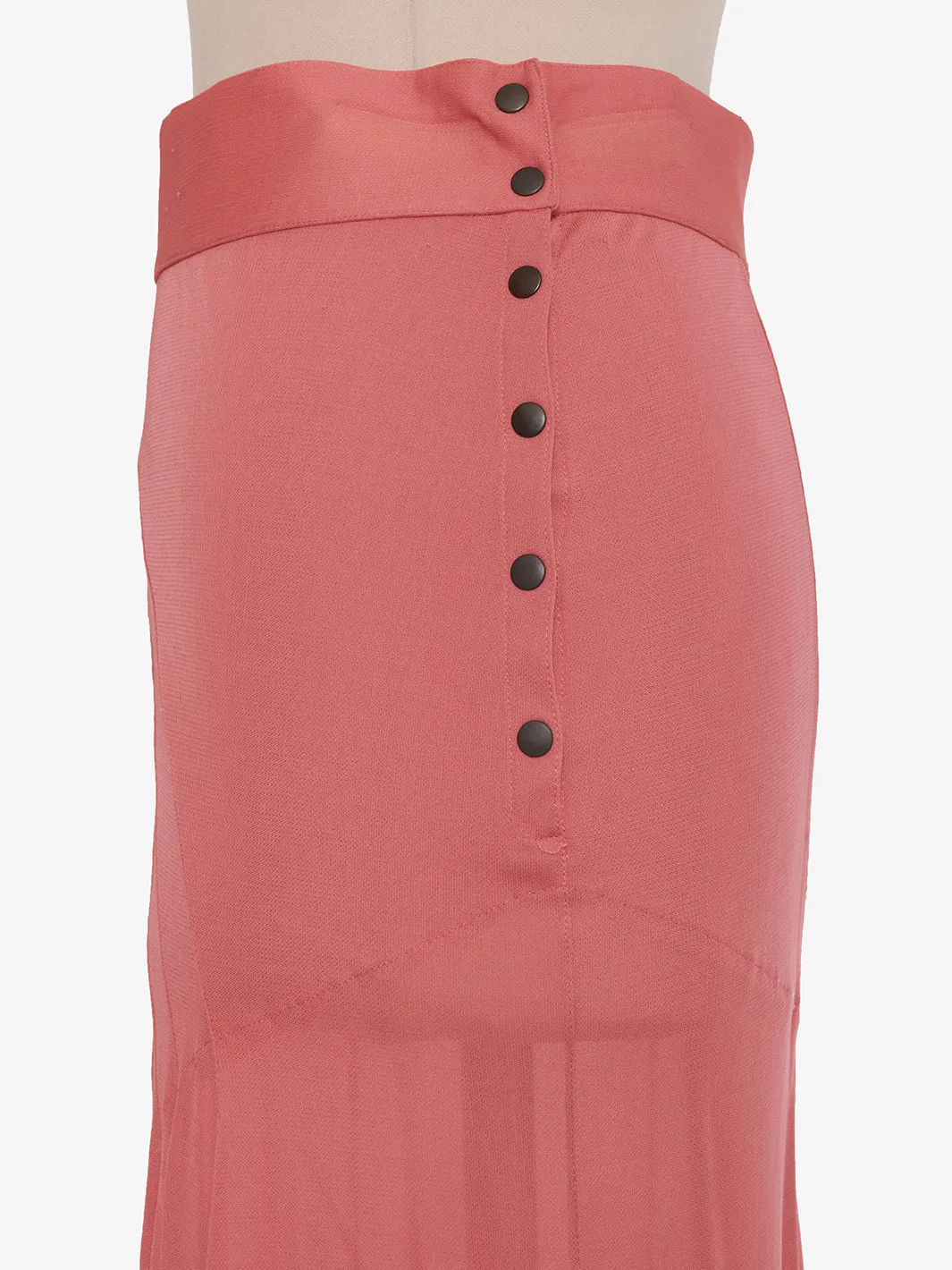 Alaa Salmon Skirt with Ruffles