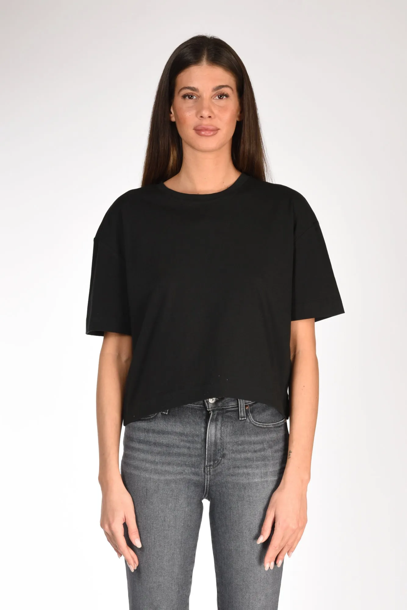 Allude Tshirt Crop Nero Donna