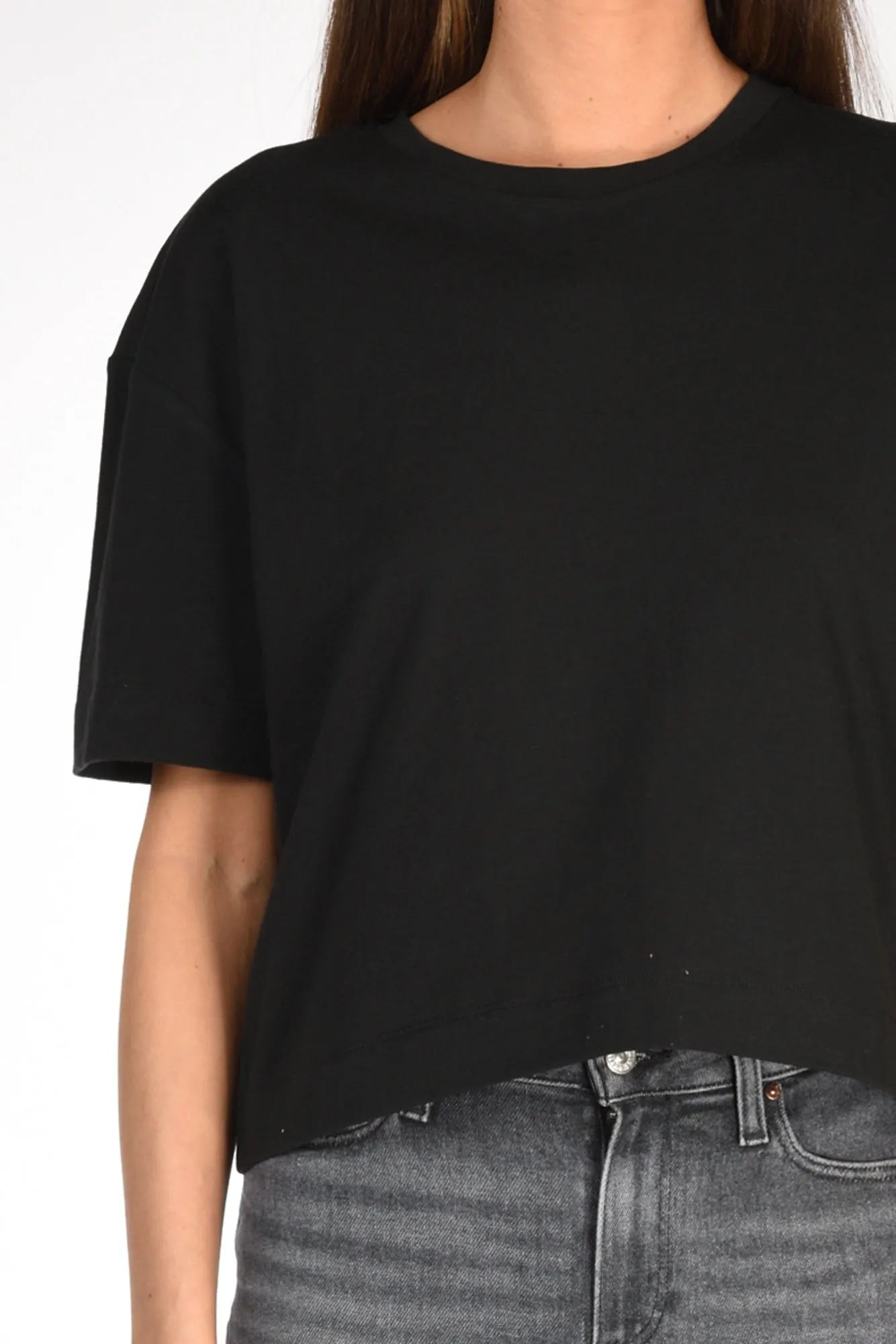 Allude Tshirt Crop Nero Donna