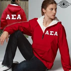 Alpha Sigma Alpha Pullover Jacket - Charles River 9905 - TWILL