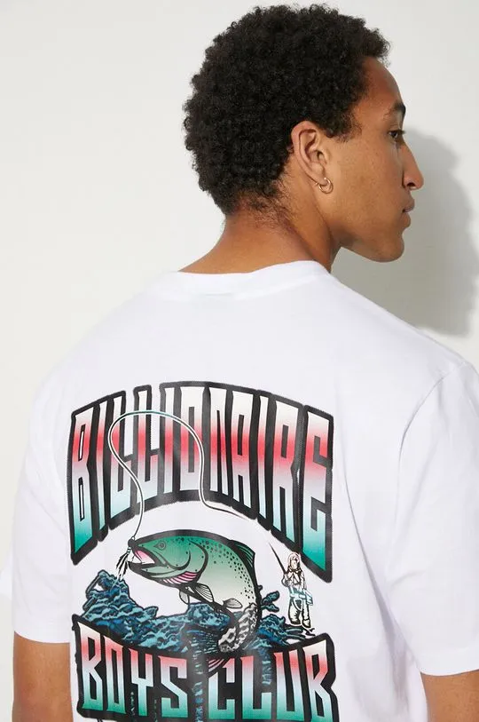 Billionaire Boys Club cotton t-shirt Big Catch men’s white color with a print B24246