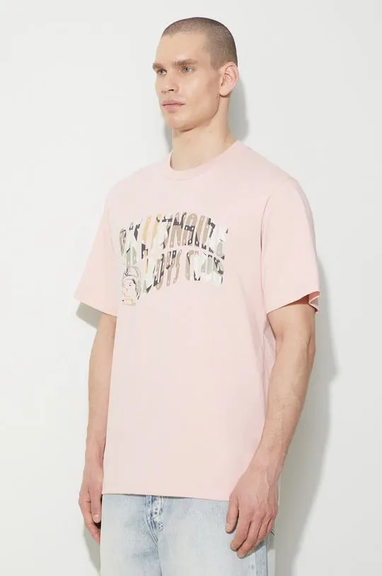 Billionaire Boys Club cotton t-shirt Camo Arch Logo men’s pink color B24133