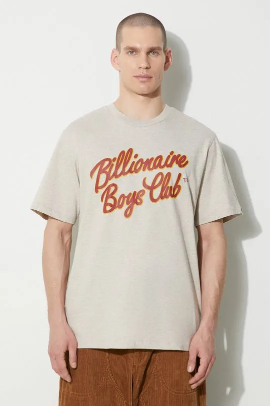 Billionaire Boys Club cotton t-shirt Script Logo men’s gray color B24134