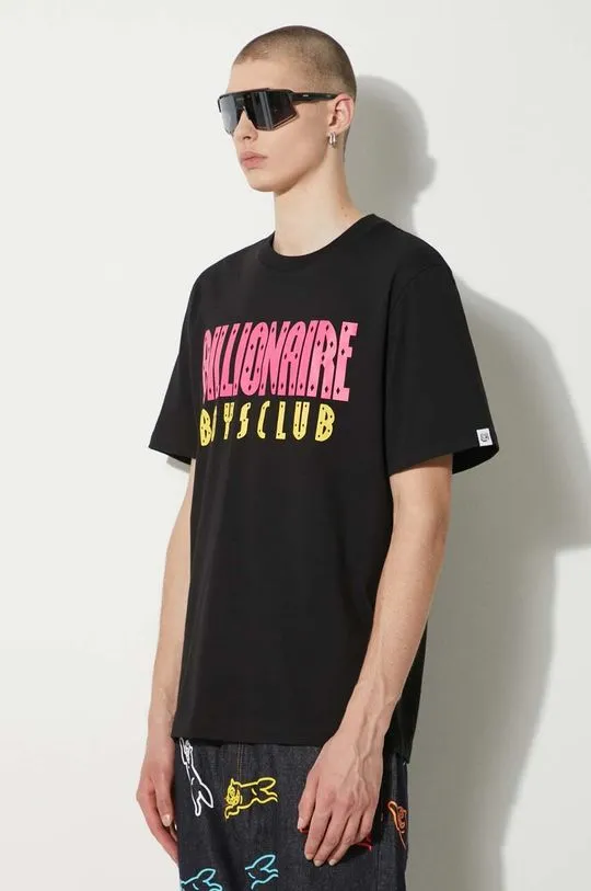 Billionaire Boys Club cotton t-shirt Straight Logo men’s black color with a print B24243