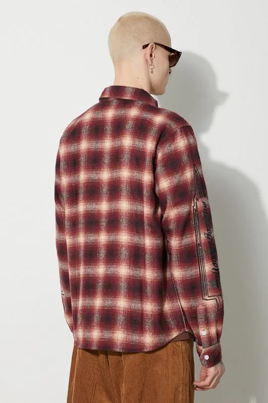 Billionaire Boys Club wool blend shirt Check Longsleeve red color B23424