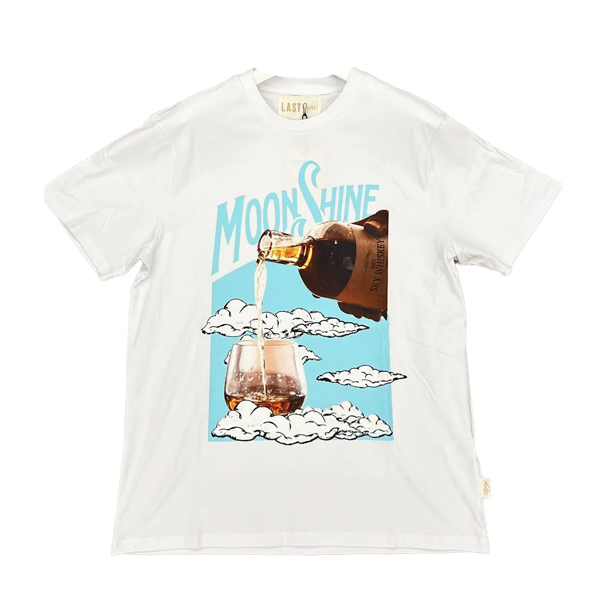 BKYS Mens Moonshine Crew Neck T-Shirt LP208 White