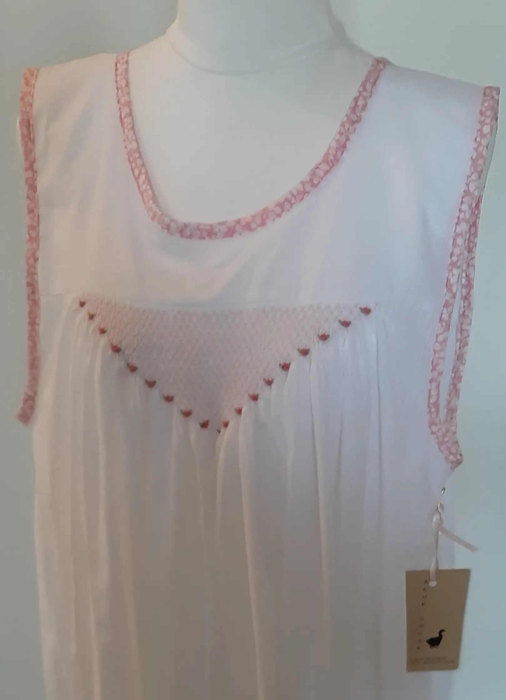 Blue Goose Handsmocked NIghtie - Pink Liberty Bias