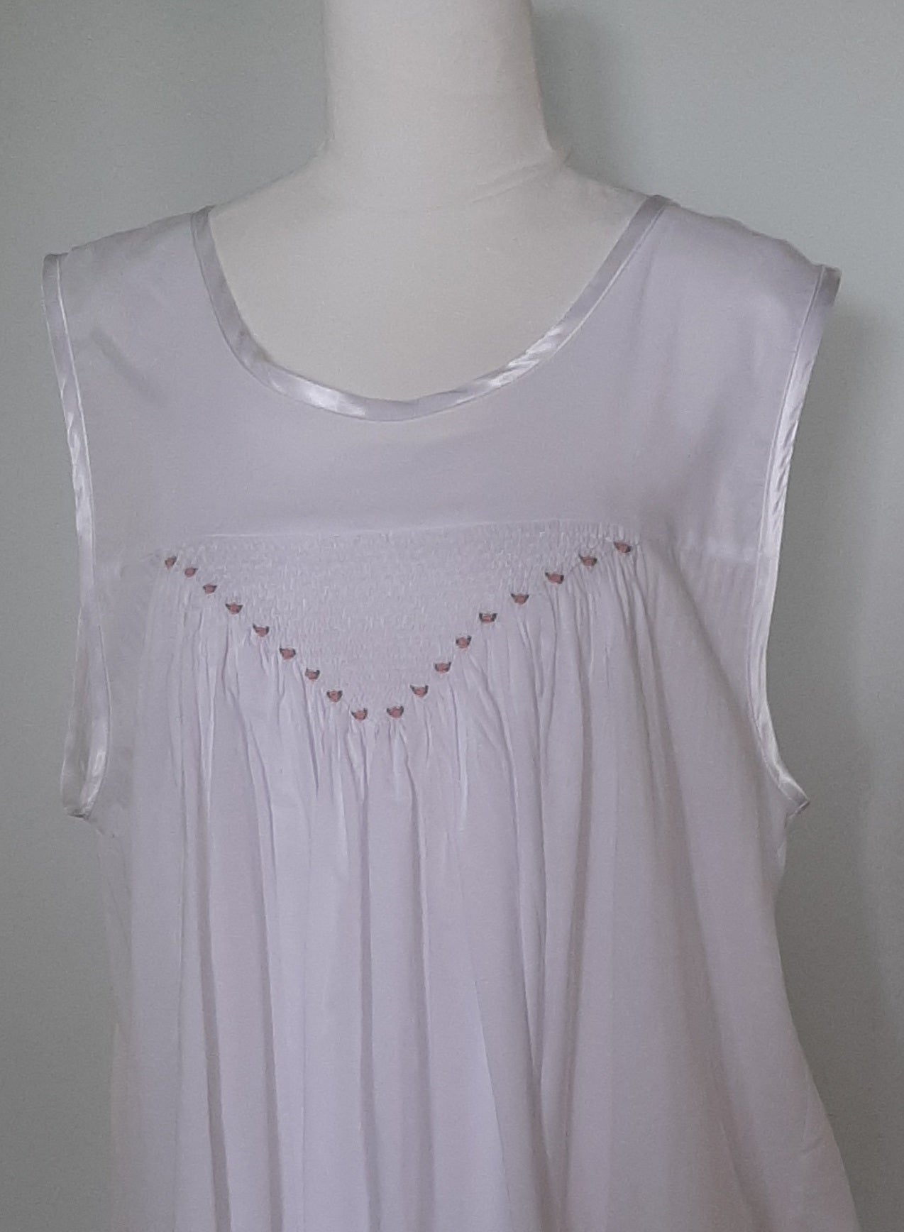 Blue Goose Handsmocked Nightie - Pink Rosebuds