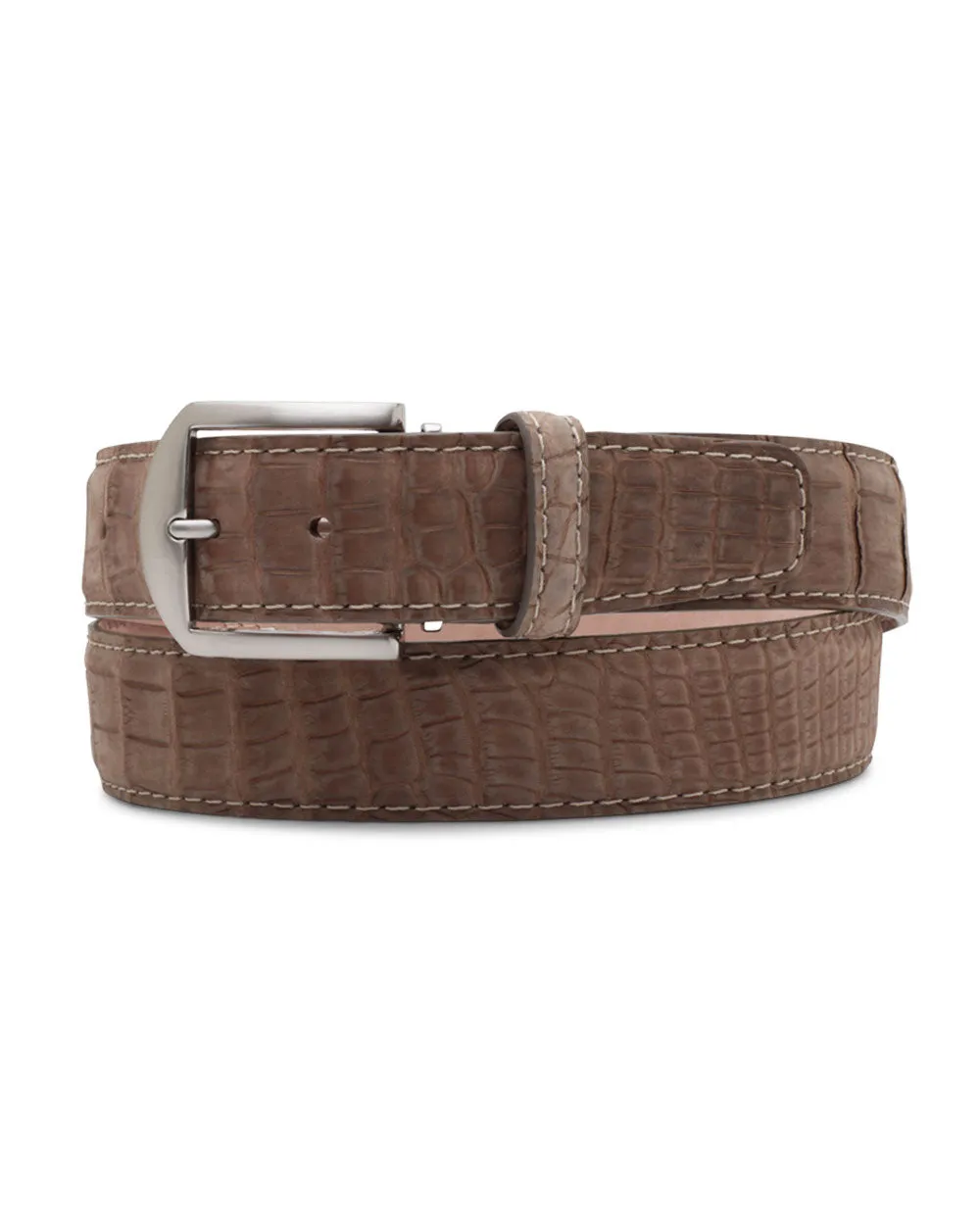 Buffed Alligator Belt in Fawn