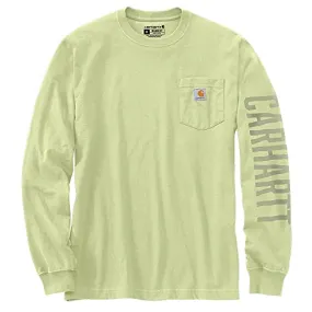 Carhartt 105041 Men's Relaxed Fit Heavyweight Long-Sleeve Pocket Logo Graphic T - 3X-Large Regular - Pastel Lime