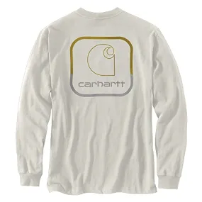 Carhartt 105584 Men's Loose Fit Heavyweight Long-Sleeve Pocket Logo Graphic T-S - X-Large Regular - Malt