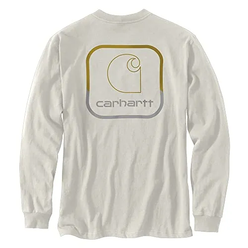 Carhartt 105584 Men's Loose Fit Heavyweight Long-Sleeve Pocket Logo Graphic T-S - XXX-Large - Malt