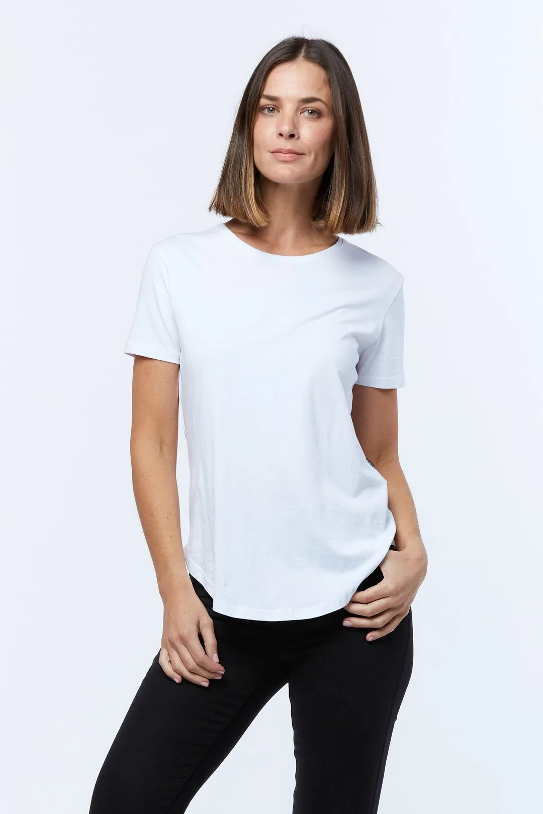 CASA AMUK - SADDLE HEM TEE - WHITE