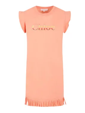 Chloe Dress Ombre Logo Apricot