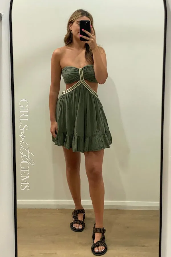 Chloe Mini Dress Khaki