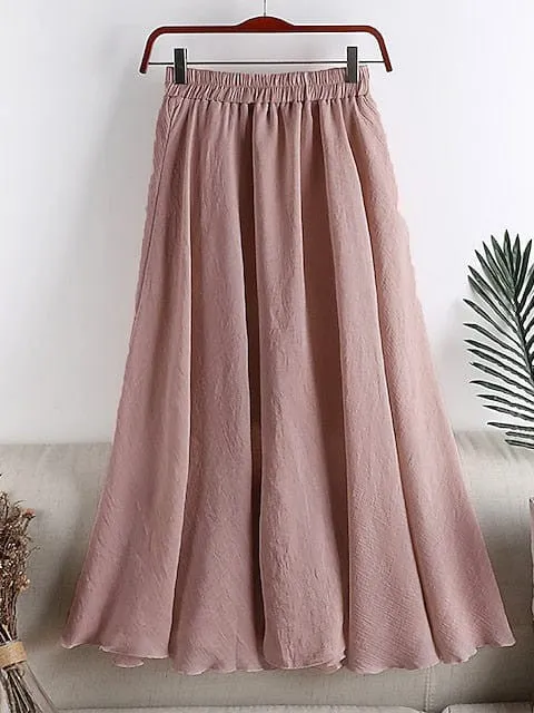 Effortless Elegance: Versatile Pleated Long Skirt