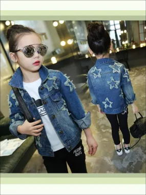 Fabulous Frayed Star Patch Denim Jacket