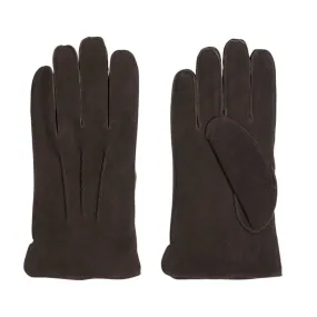 Fynch-Hatton Bucksuede Dark Brown Gloves | Menswear Online