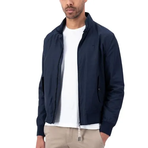 FYNCH-HATTON Navy Cotton Blouson Jacket | Menswear Online