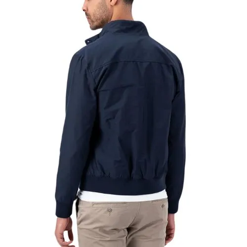 FYNCH-HATTON Navy Cotton Blouson Jacket | Menswear Online