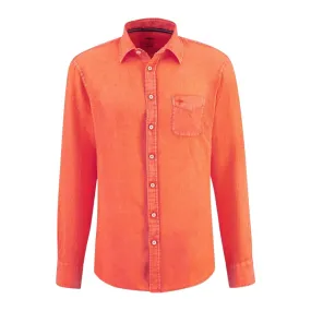 Fynch-Hatton Premium Linen Tangerine Shirt | Menswear Online