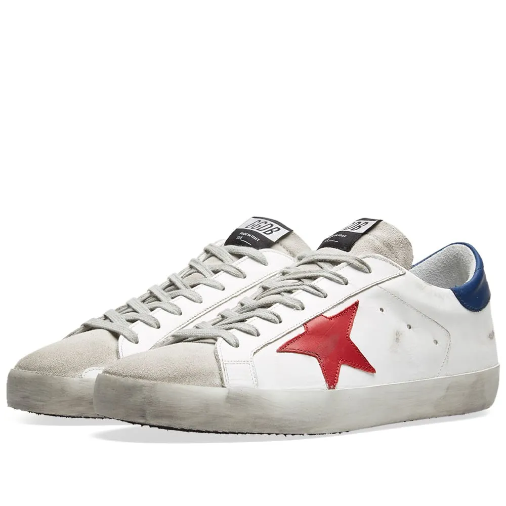 Golden Goose Deluxe Brand Superstar Leather SneakerRed, White & Blue