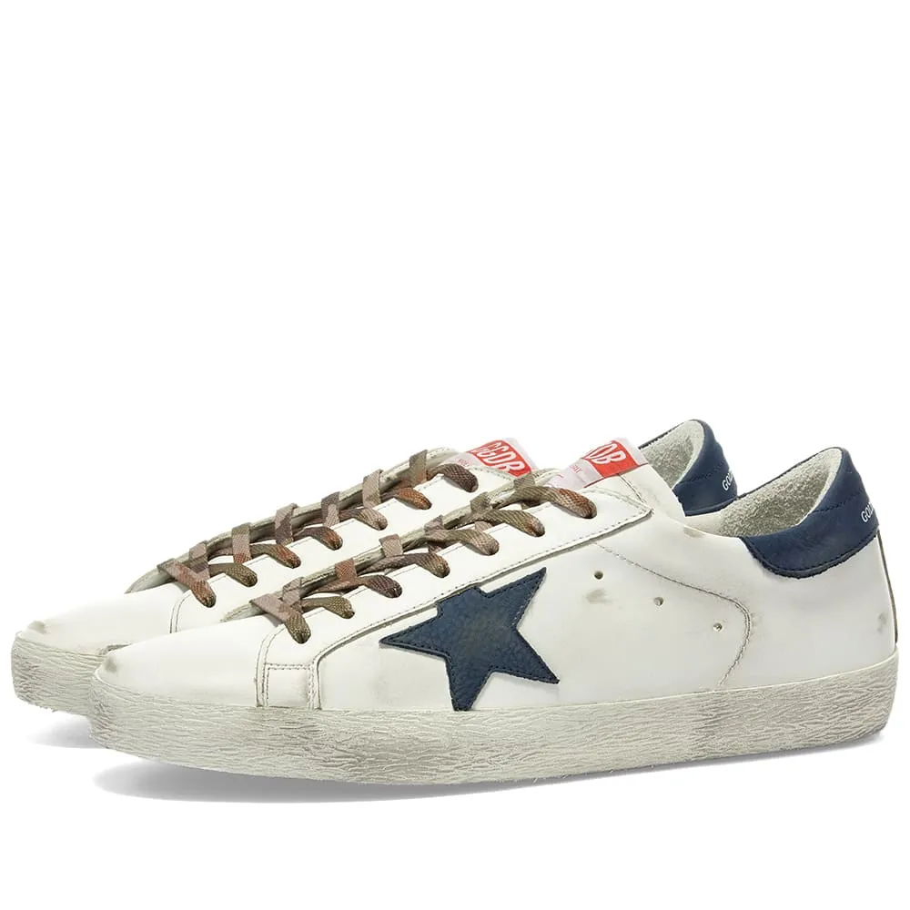 Golden Goose Superstar Leather SneakerWhite & Night Blue