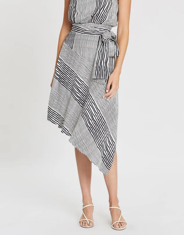 Grace Willow - Cassie Skirt in Black and White Stripe