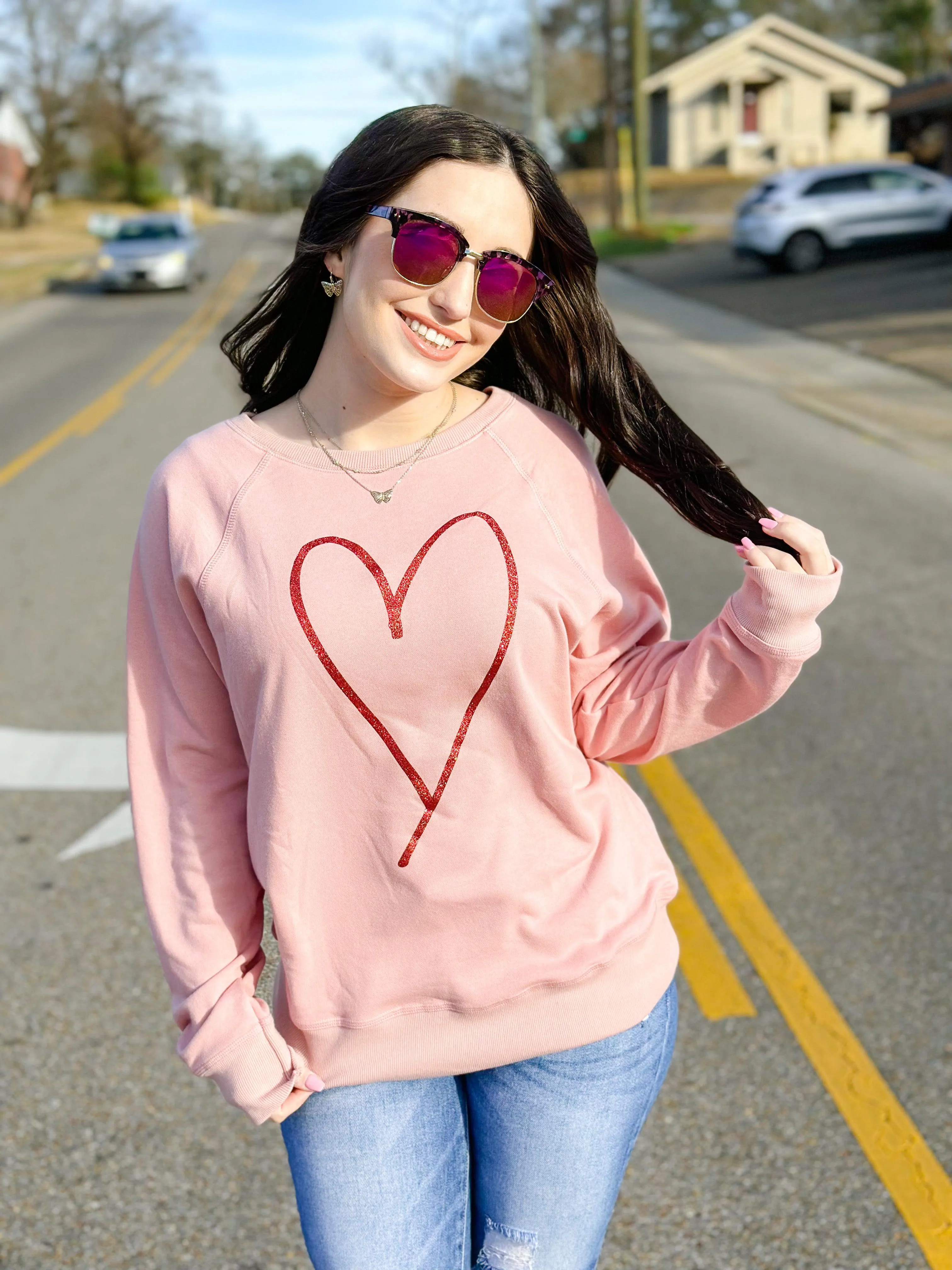 HEART GRAPHIC PULLOVER