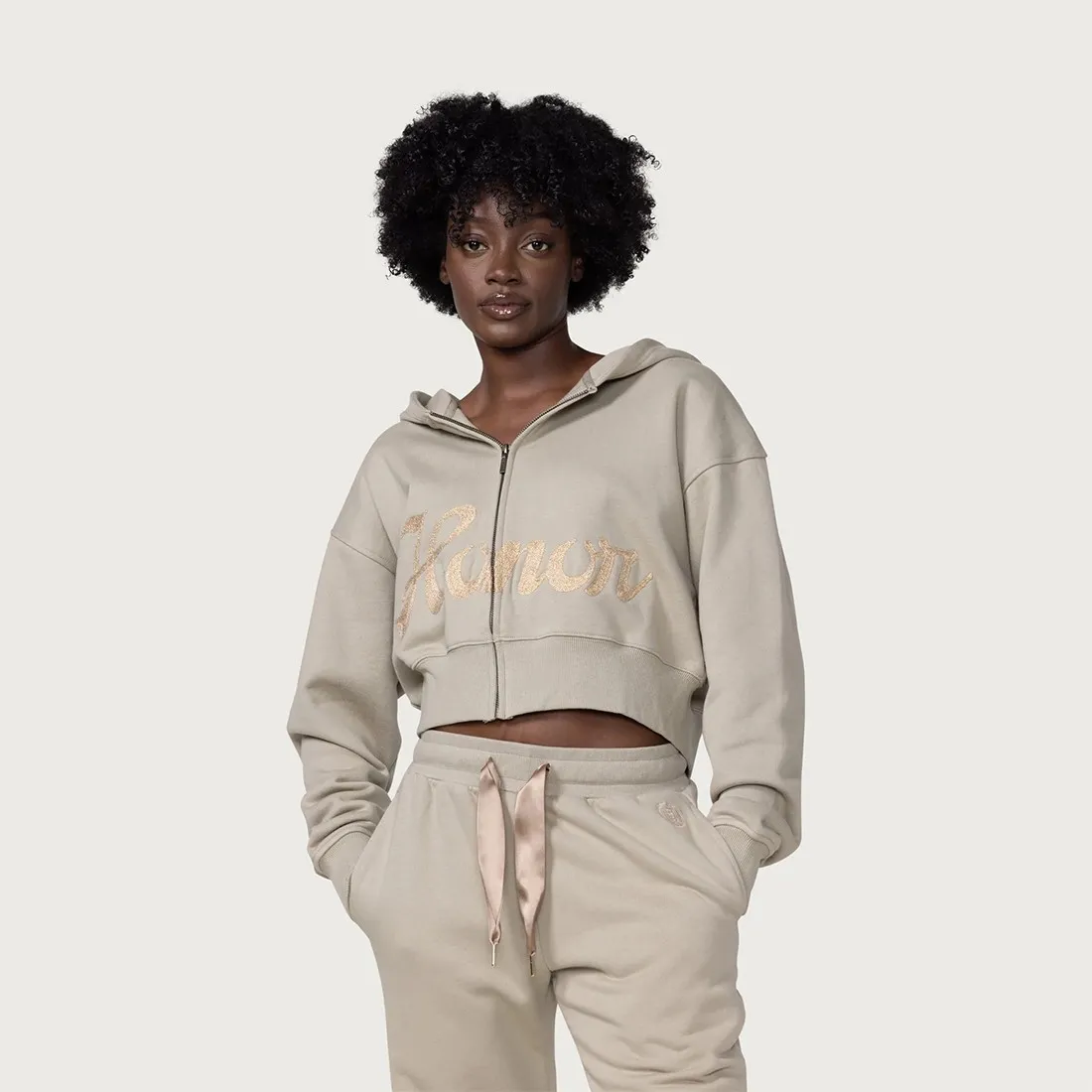 Honor The Gift Women Cropped Hoody (sand)