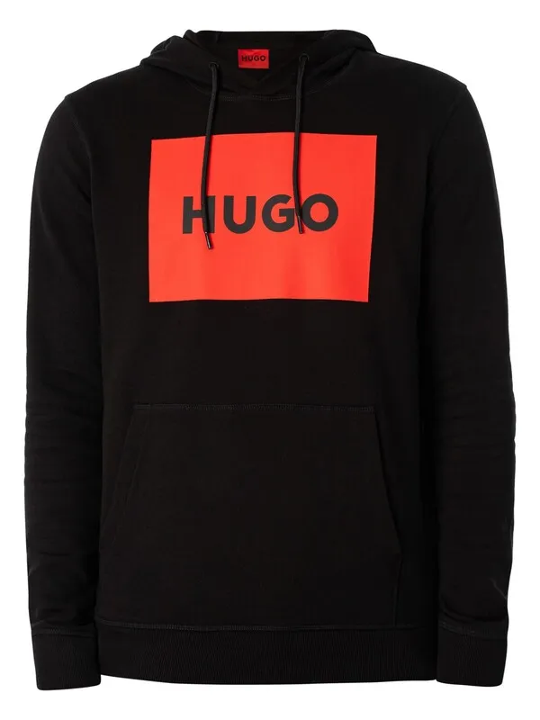 HUGO Duratschi223 Graphic Pullover Hoodie - Black