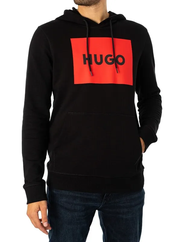 HUGO Duratschi223 Graphic Pullover Hoodie - Black