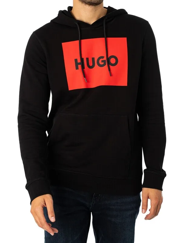 HUGO Duratschi223 Graphic Pullover Hoodie - Black