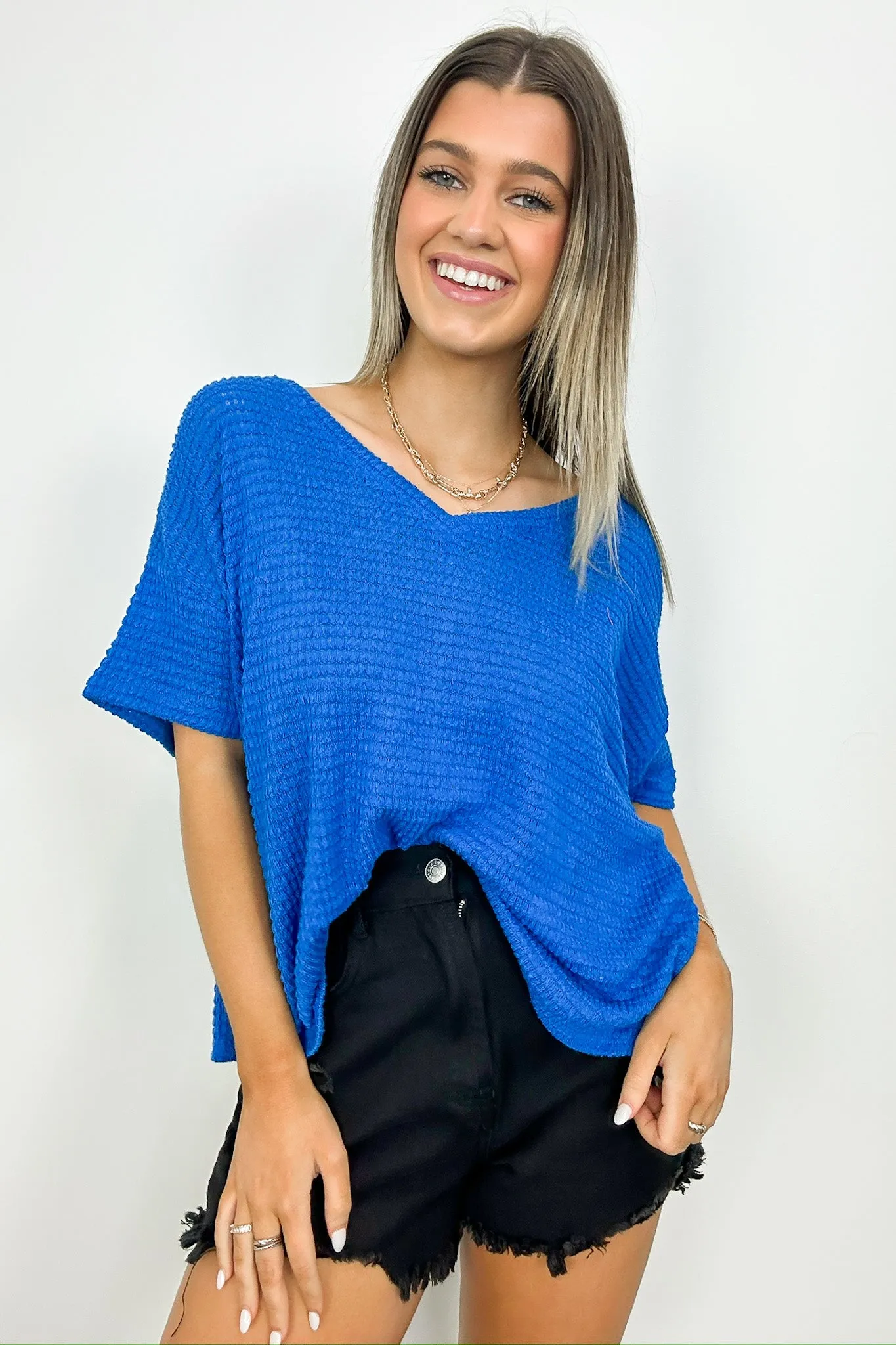 Julietta V-Neck Cropped Short Sleeve Top - BACK IN STOCK