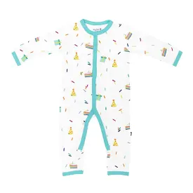 Kyte Baby Printed Snap Romper in Cloud Party