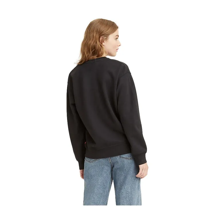 Levi's Graphic Standard Crewneck Felpa Donna in Cotone Garzato Crew Bw Leopard Caviar