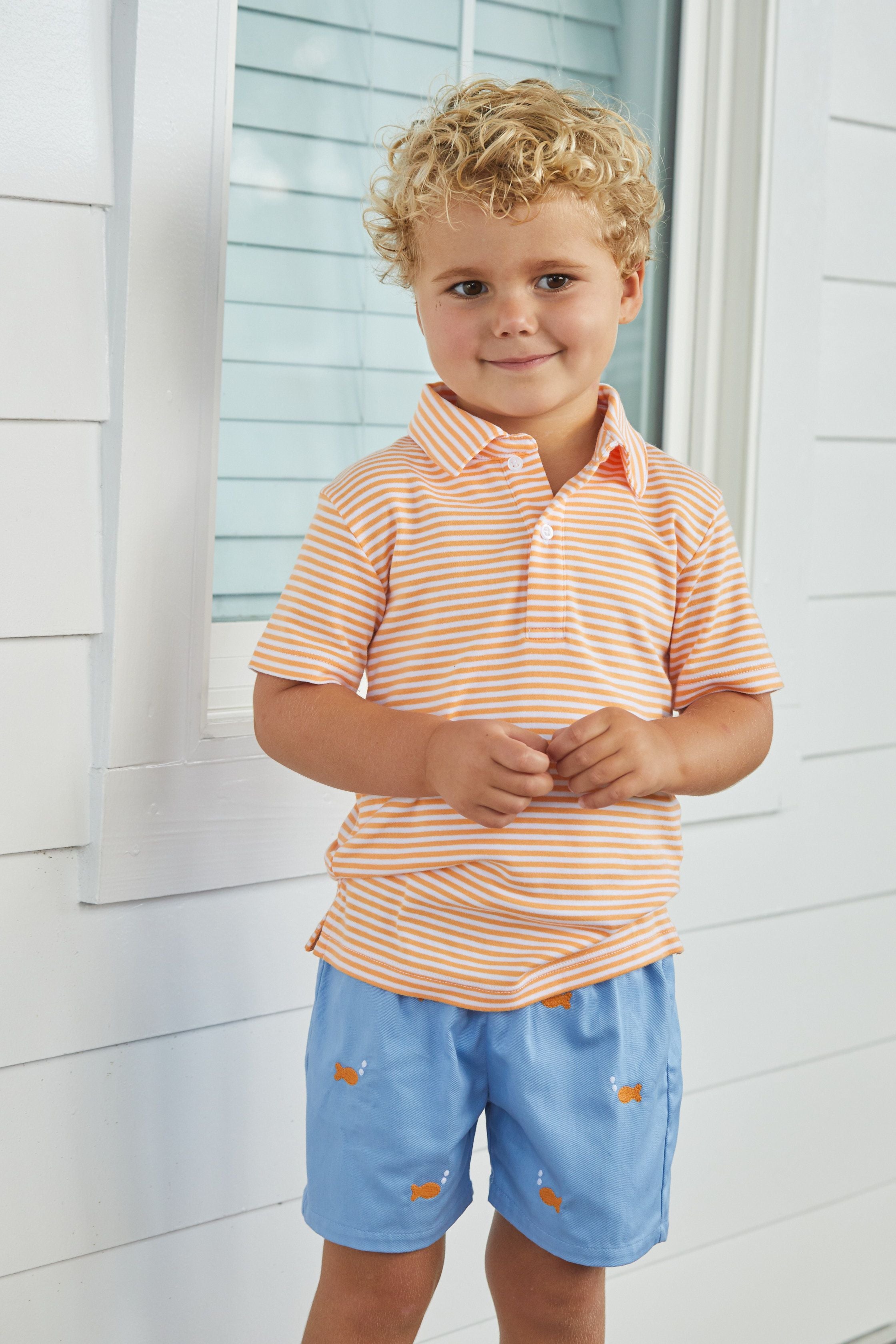 Little English - Embroidered Basic Short - Goldfish