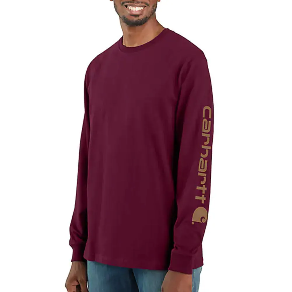 Loose Fit Heavyweight Long-Sleeve Logo Sleeve Graphic T-Shirt - Port - K231