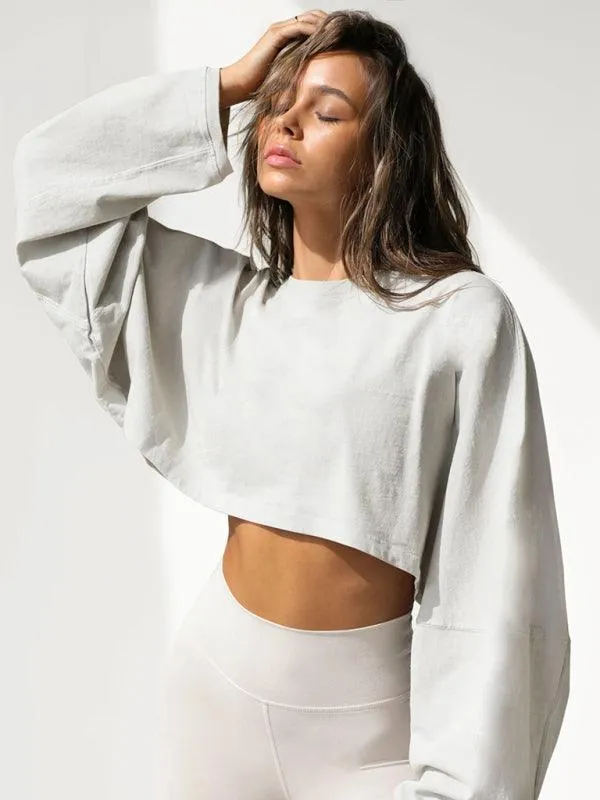 Loose Women Crop Sweatshirt