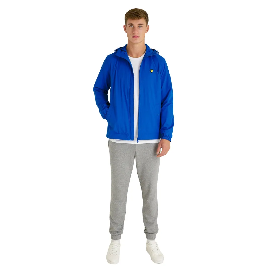 Lyle & Scott Branded Bright Blue Hooded Short Lightweight Jacket