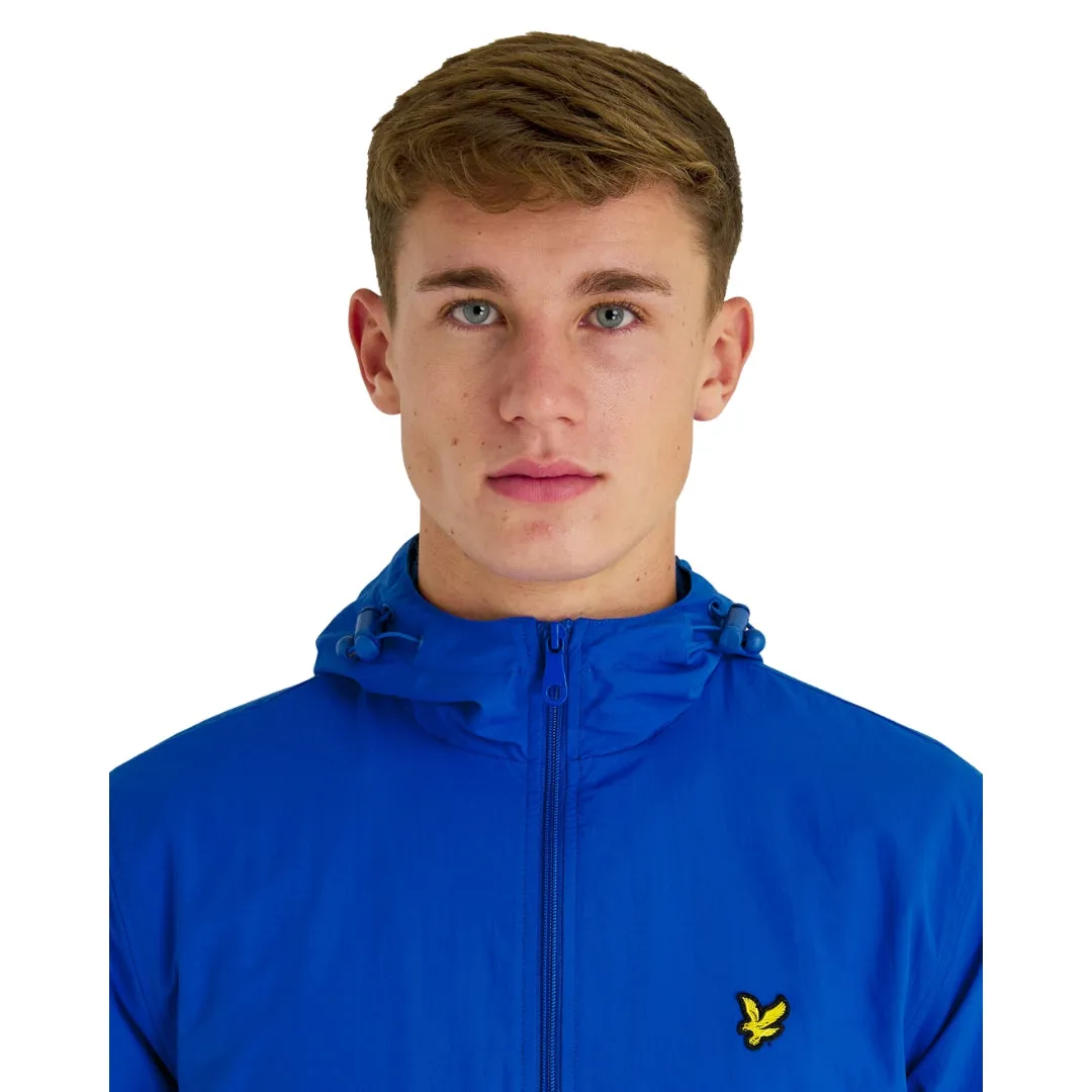 Lyle & Scott Branded Bright Blue Hooded Short Lightweight Jacket