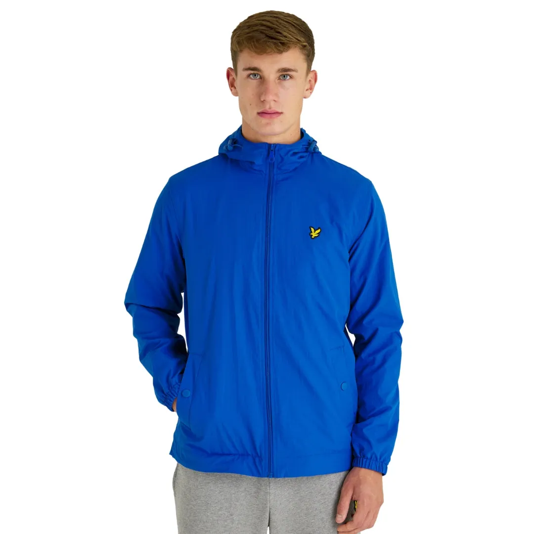 Lyle & Scott Branded Bright Blue Hooded Short Lightweight Jacket