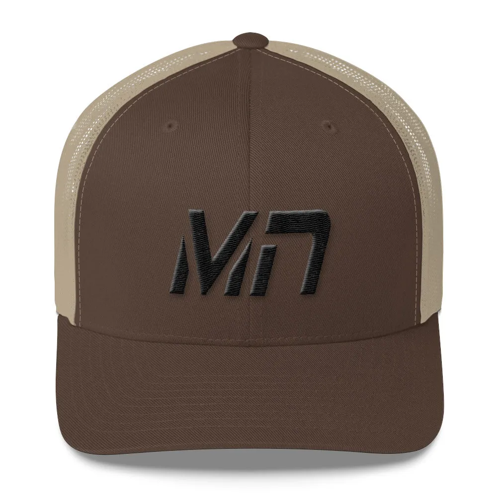 Minnesota - Mesh Back Trucker Cap - Black Embroidery - MN - Many Hat Color Options Available