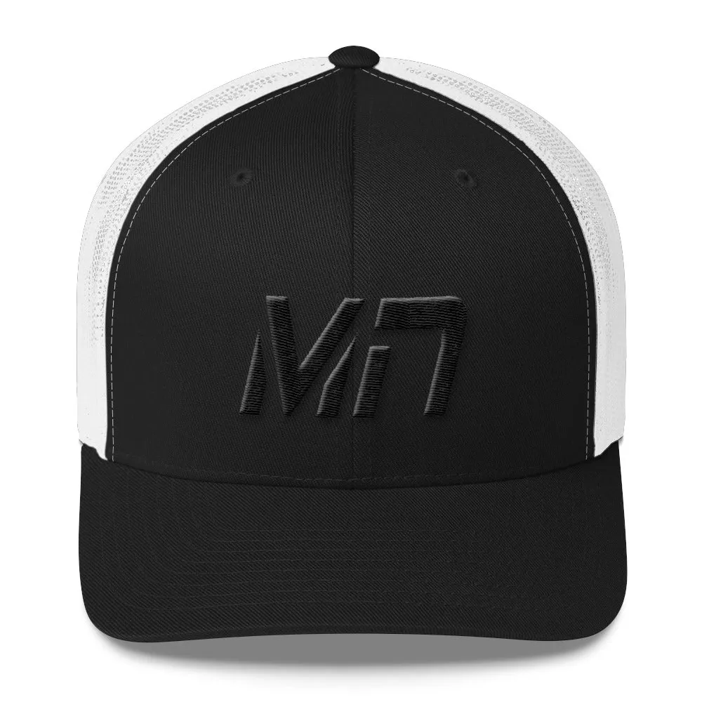 Minnesota - Mesh Back Trucker Cap - Black Embroidery - MN - Many Hat Color Options Available