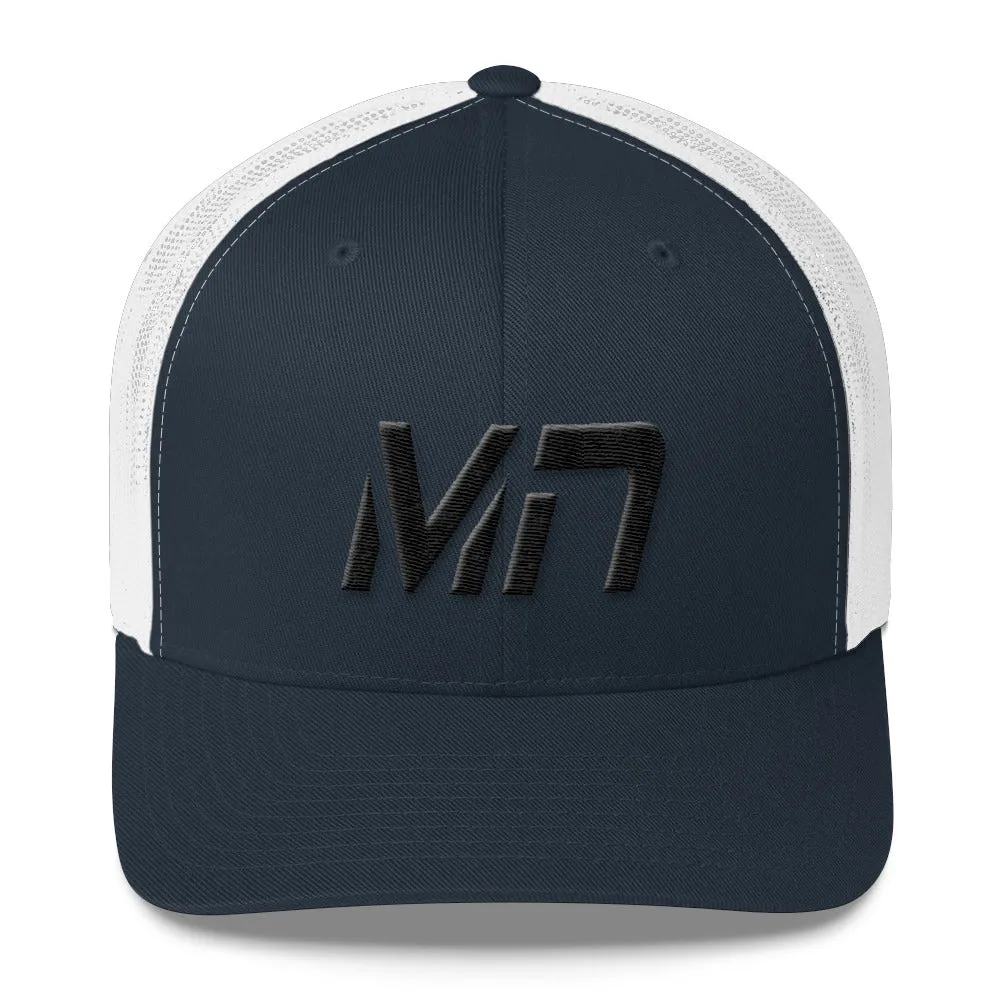 Minnesota - Mesh Back Trucker Cap - Black Embroidery - MN - Many Hat Color Options Available